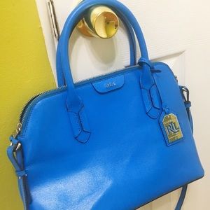 Authentic slightly used leather Ralph Lauren Bag.